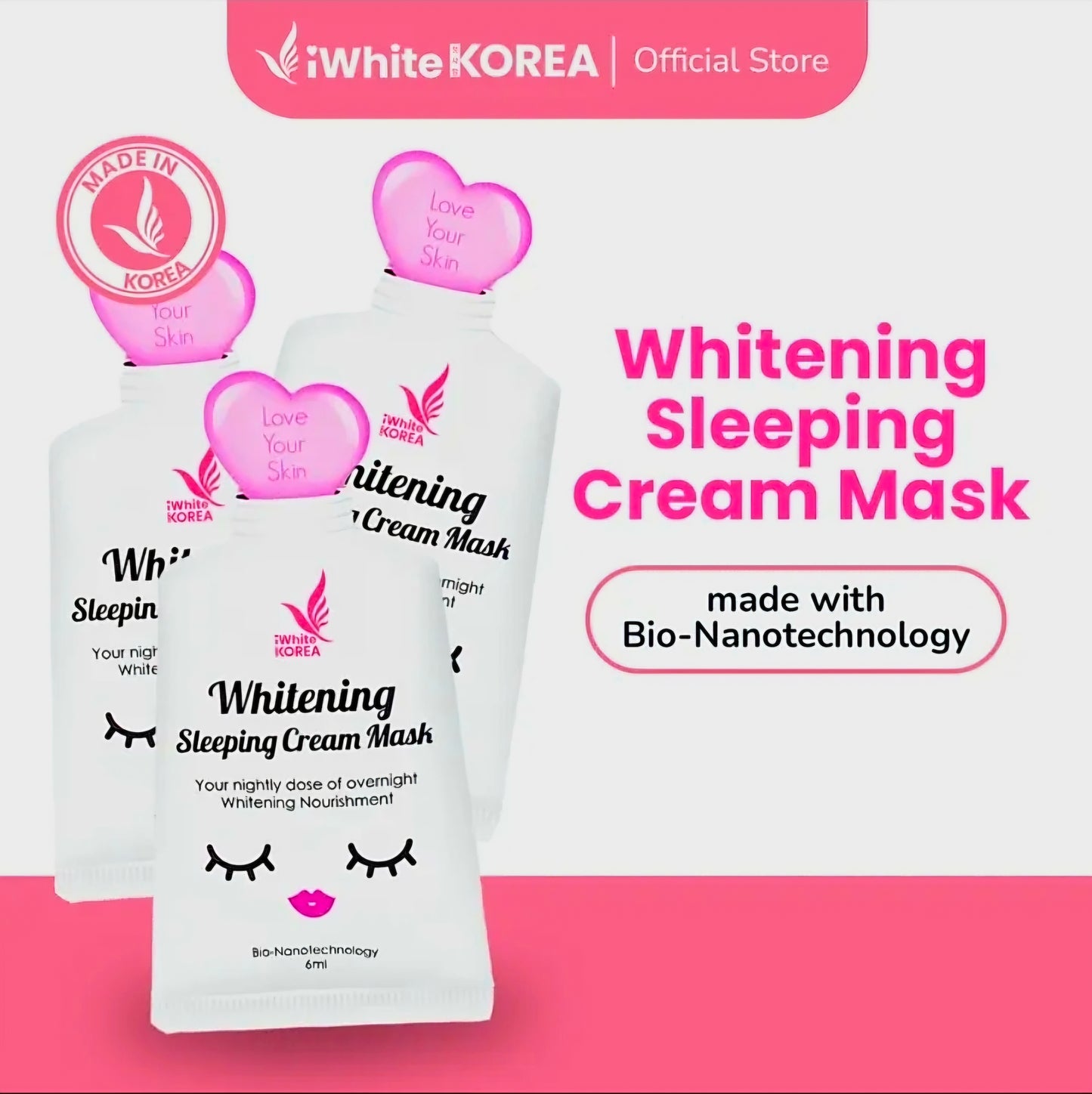 iWhite Korea Whitening SLEEPING CREAM MASK 6ml (Travel Size Sachet)