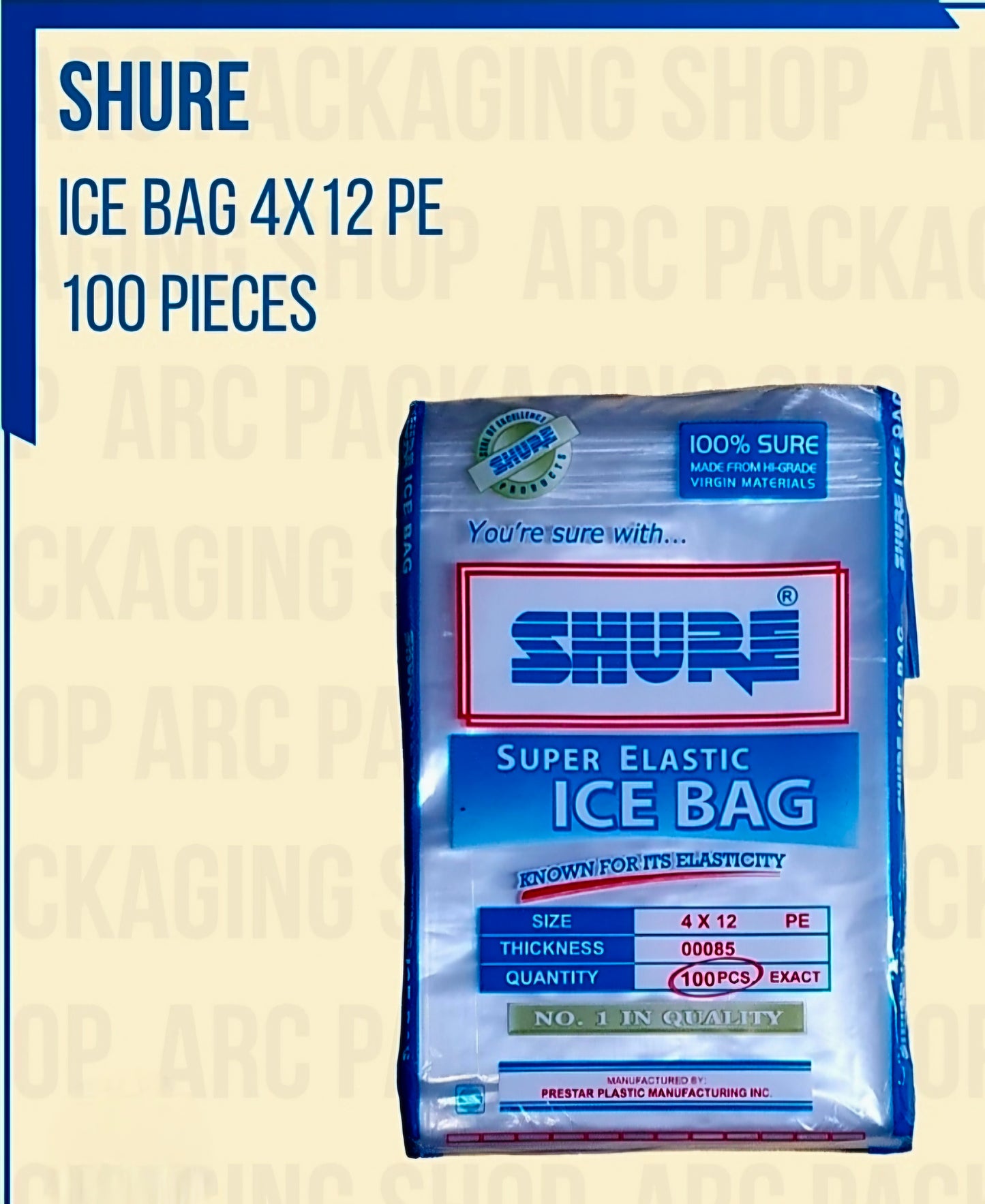 SHURE Ice Bag 4"x12" 100-sheets Pack (REGULAR)