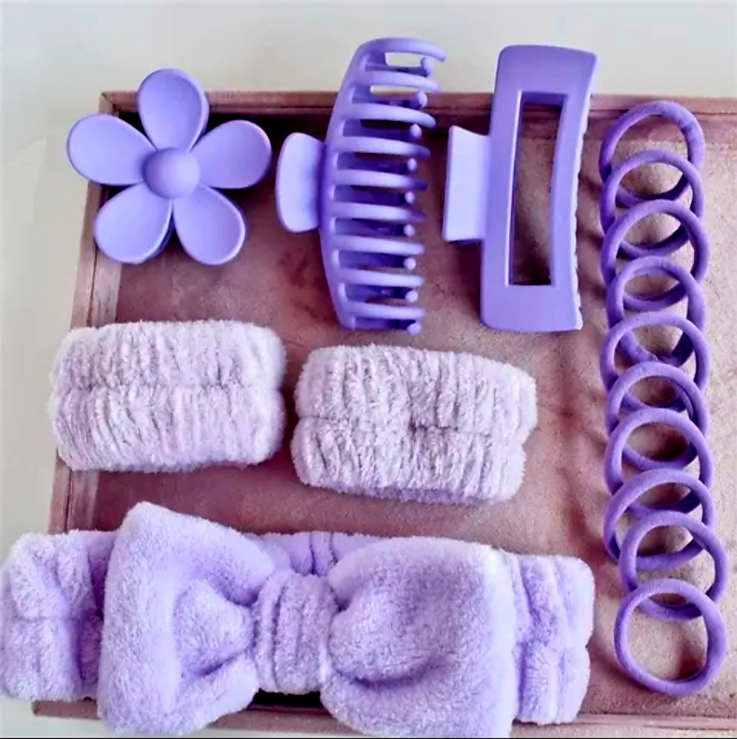Complete Facial SPA ACCESSORIES SET in PP Packing Organizer (FADED PURPLE)