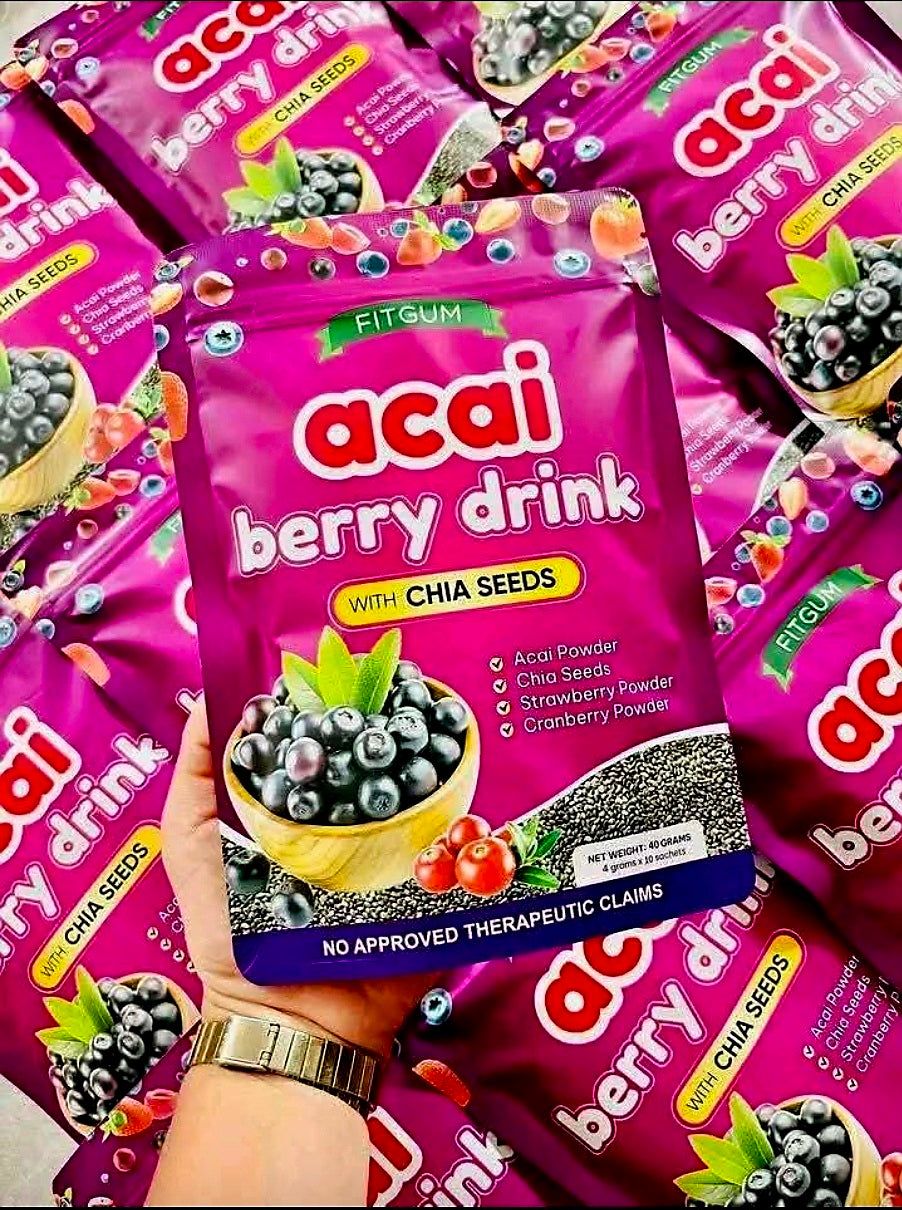 FITGUM ACAI BERRY DRINK W/CHIA 4Gx10