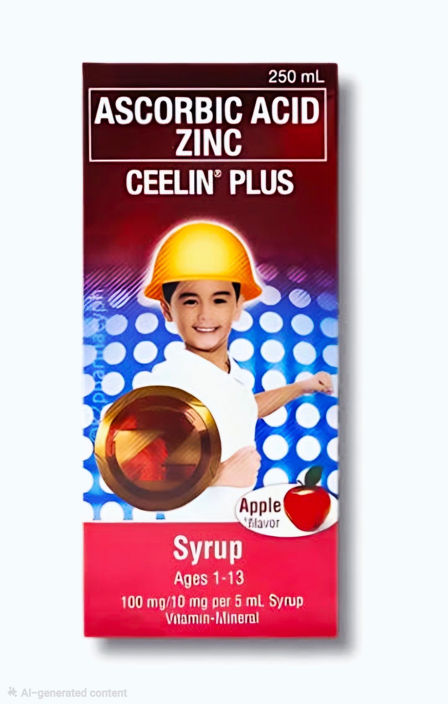 CEELIN PLUS Ascorbic Acid + Zinc 250ml Apple Flavor (Ages 1-13 Years Old)