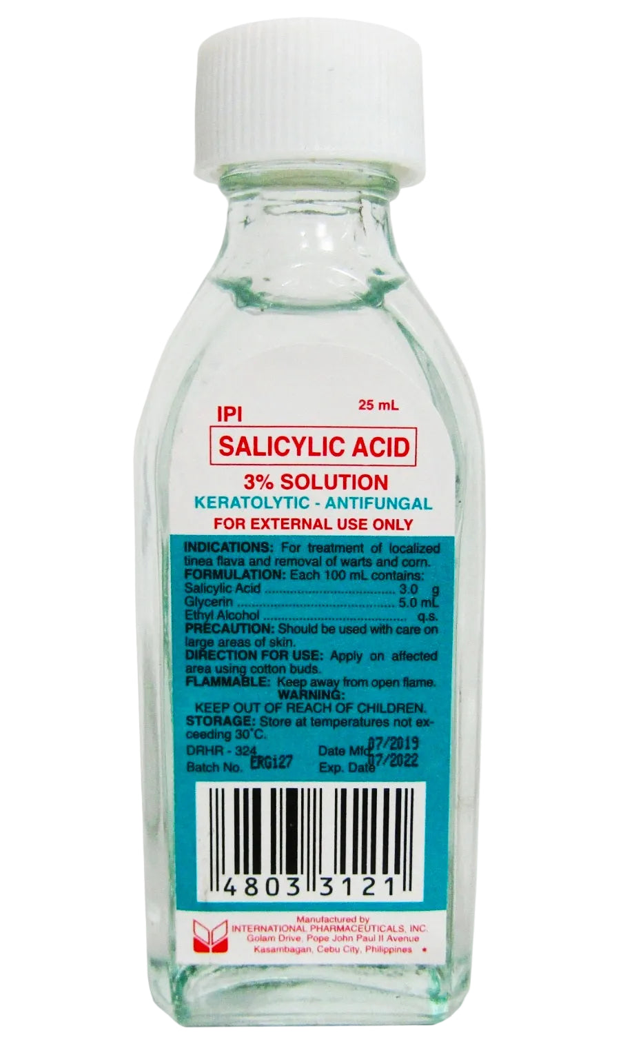IPI SALICYLIC ACID Keratolytic Antifungal 25ml (MINI TRAVEL SIZE)