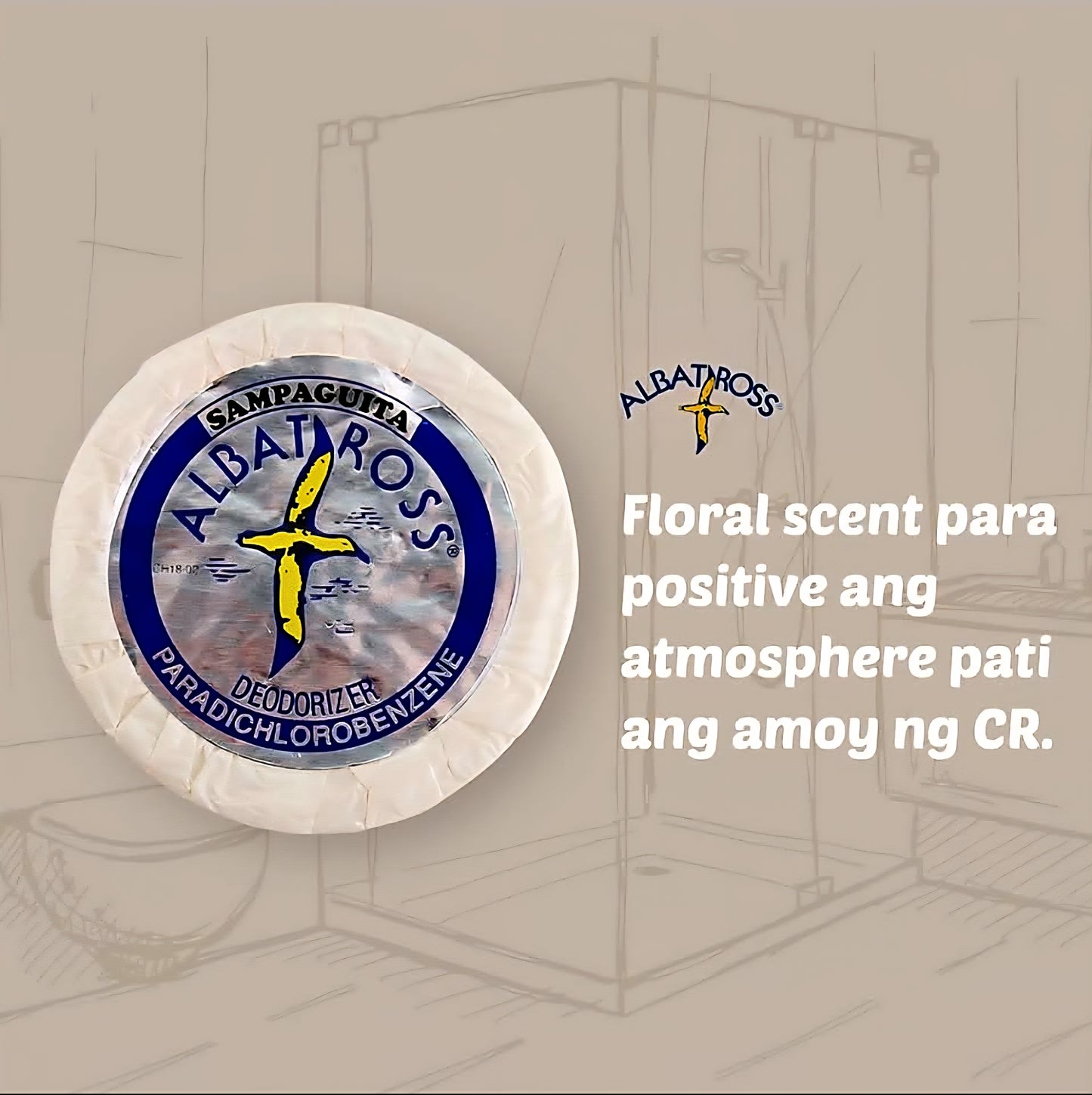 ALBATROSS Bathroom Deodorizer SAMPAGUITA 100g (REFILL ONLY)
