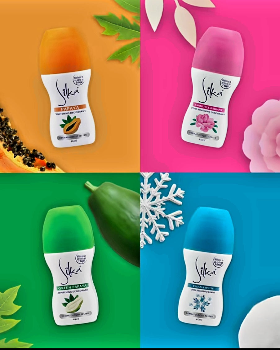 SILKA Clean & White  Deodorant Roll-On 40ml (BLUE)