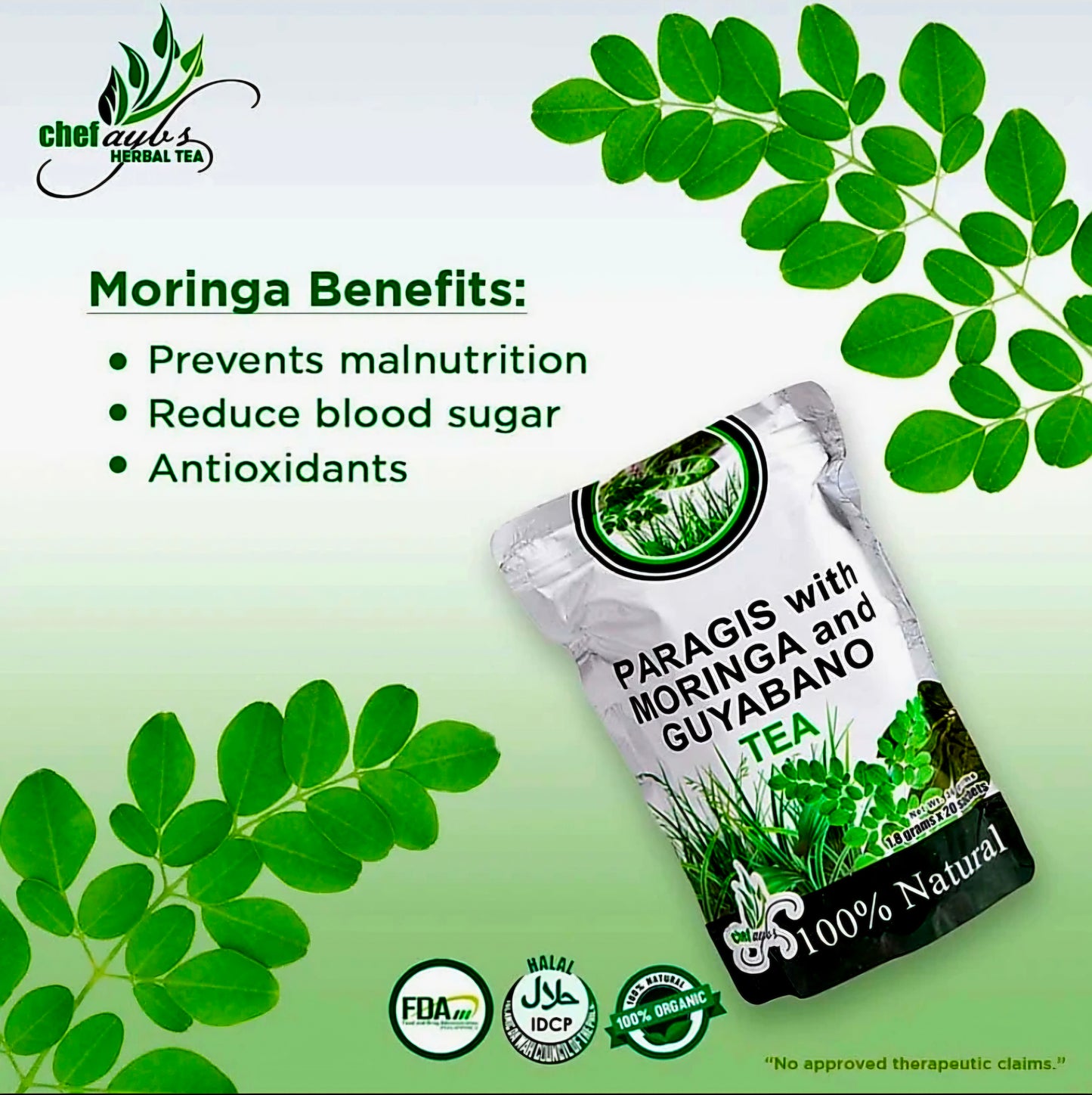 Chef Aybs PARAGIS with MORINGA & GUYABANO TEA 1.8g×20 Teabags
