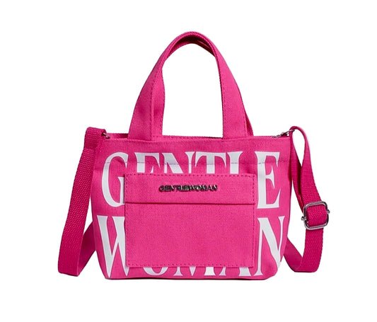 GENTLE WOMEN CUTE TINY Sling Tote Bag with Front Pocket PINK