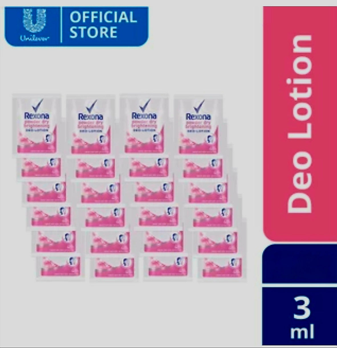 REXONA Women POWDER DRY + BRIGHTENING DEO-LOTION 3ml×12sachets Hanger (TRAVEL SIZE)