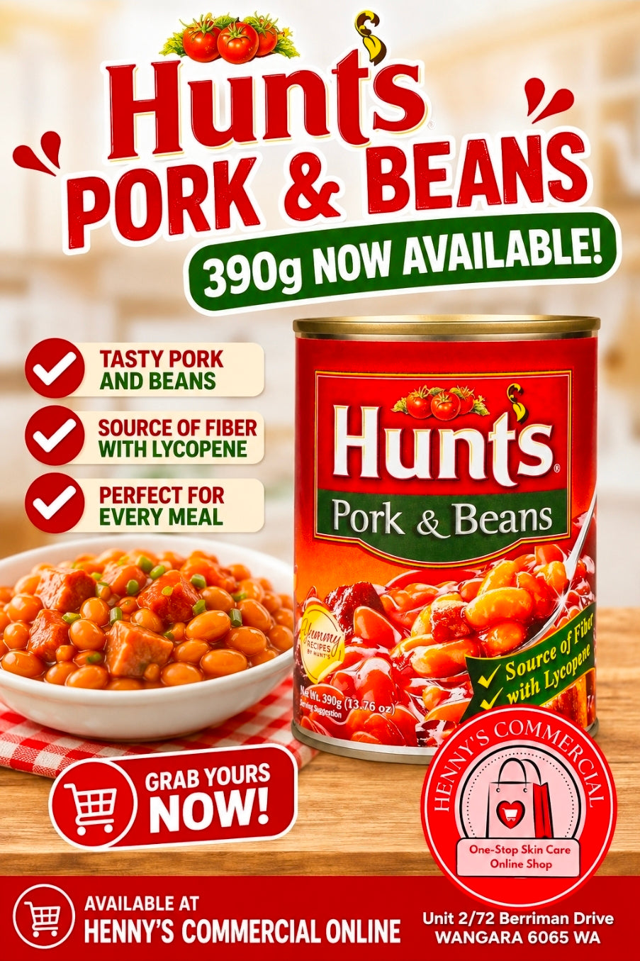 HUNTS PORK & BEANS 390G (15/04/28)