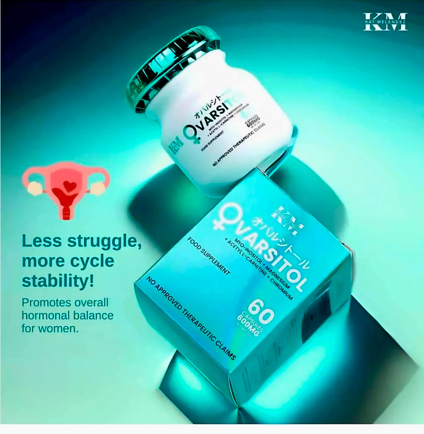 KM OVARSITOL 60-Capsules (Myo-Inositol + Magnesium + Acetyl L-Carnitine + Chromium)