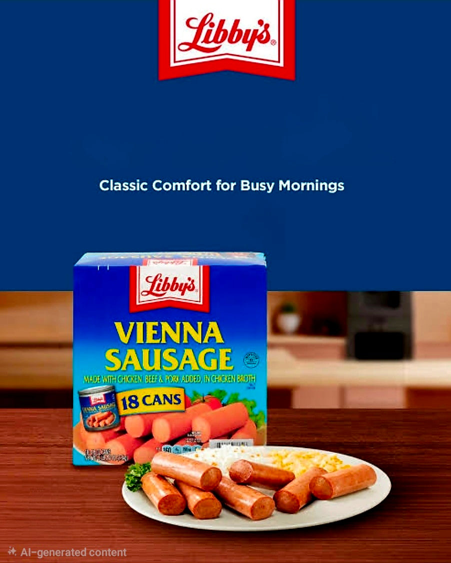 LIBBY'S VIENNA SAUSAGE 130G×18-CANS  EASY-OPEN CAN FULL BOX (31/05/28) MADE IN USA