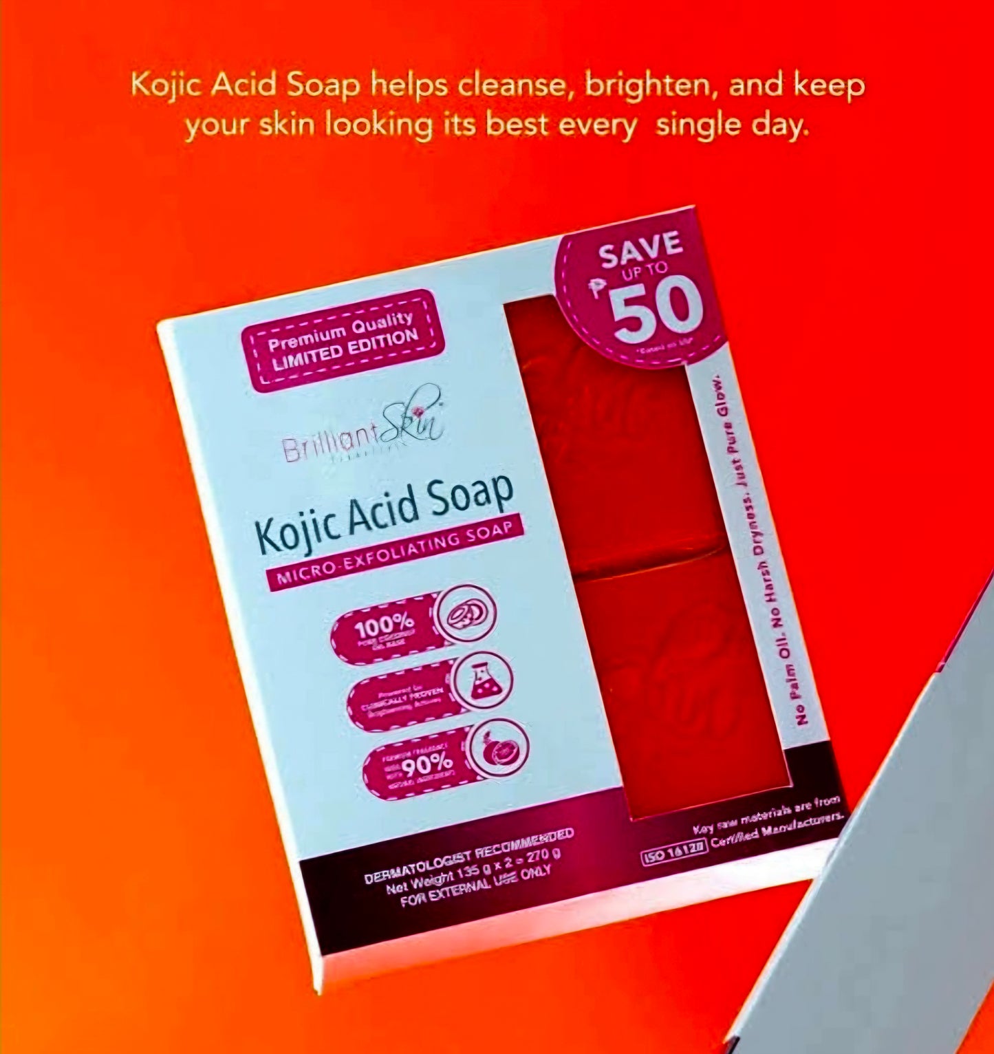Brilliant Skin KOJIC ACID SOAP Twin-Pack 135g×2-pcs (LIMITED EDITION)