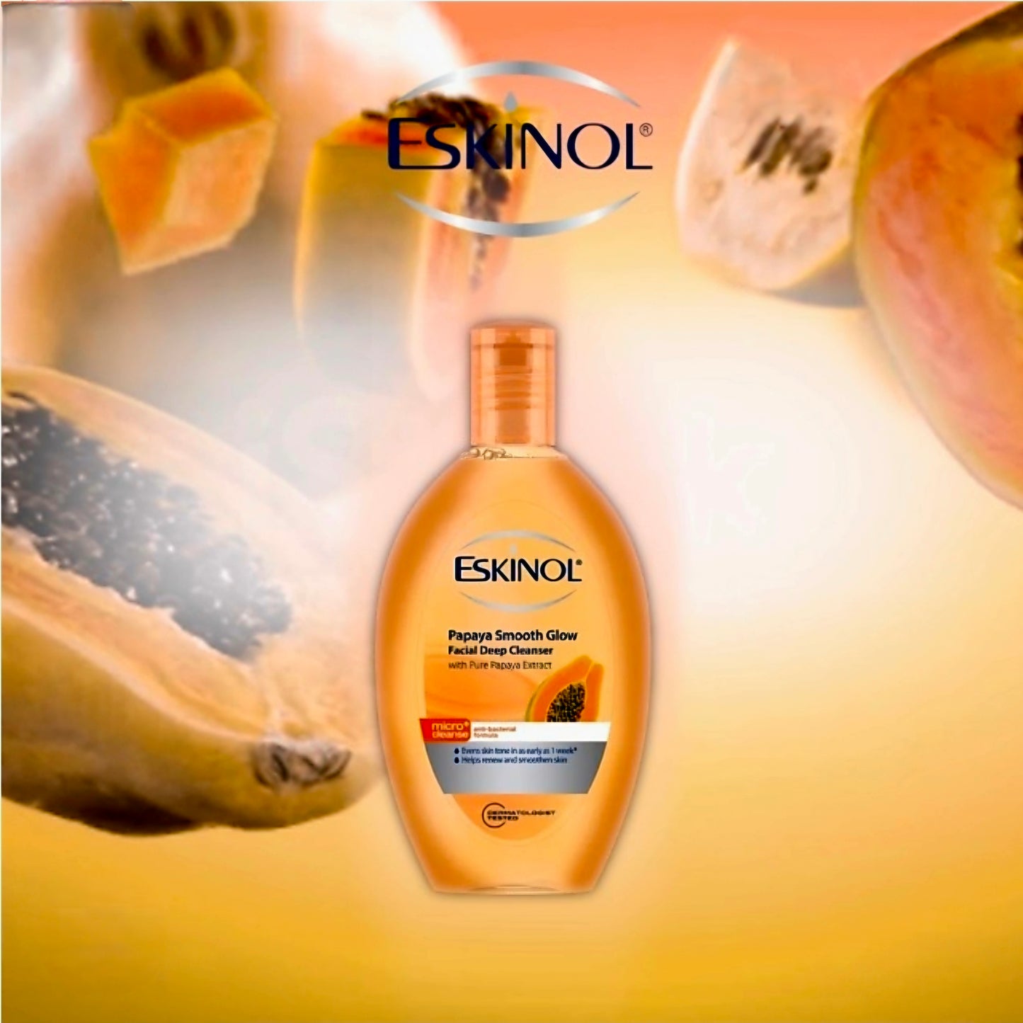 Eskinol PAPAYA SMOOTH GLOW Facial Deep Cleanser 225ml
