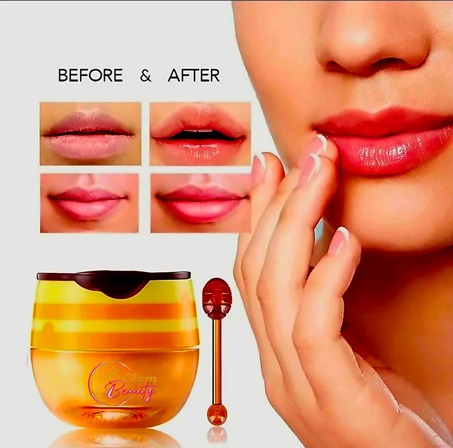 CC Glam & Beauty Propolis LIP MASK in HONEYPOT with Hygienic Lip Applicator 7g (STRAWBERRY)