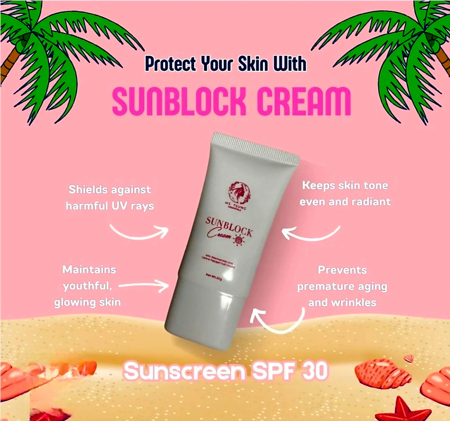 Ms.Tsung Essentials LUMINOUS SUNBLOCK CREAM SPF30 30g