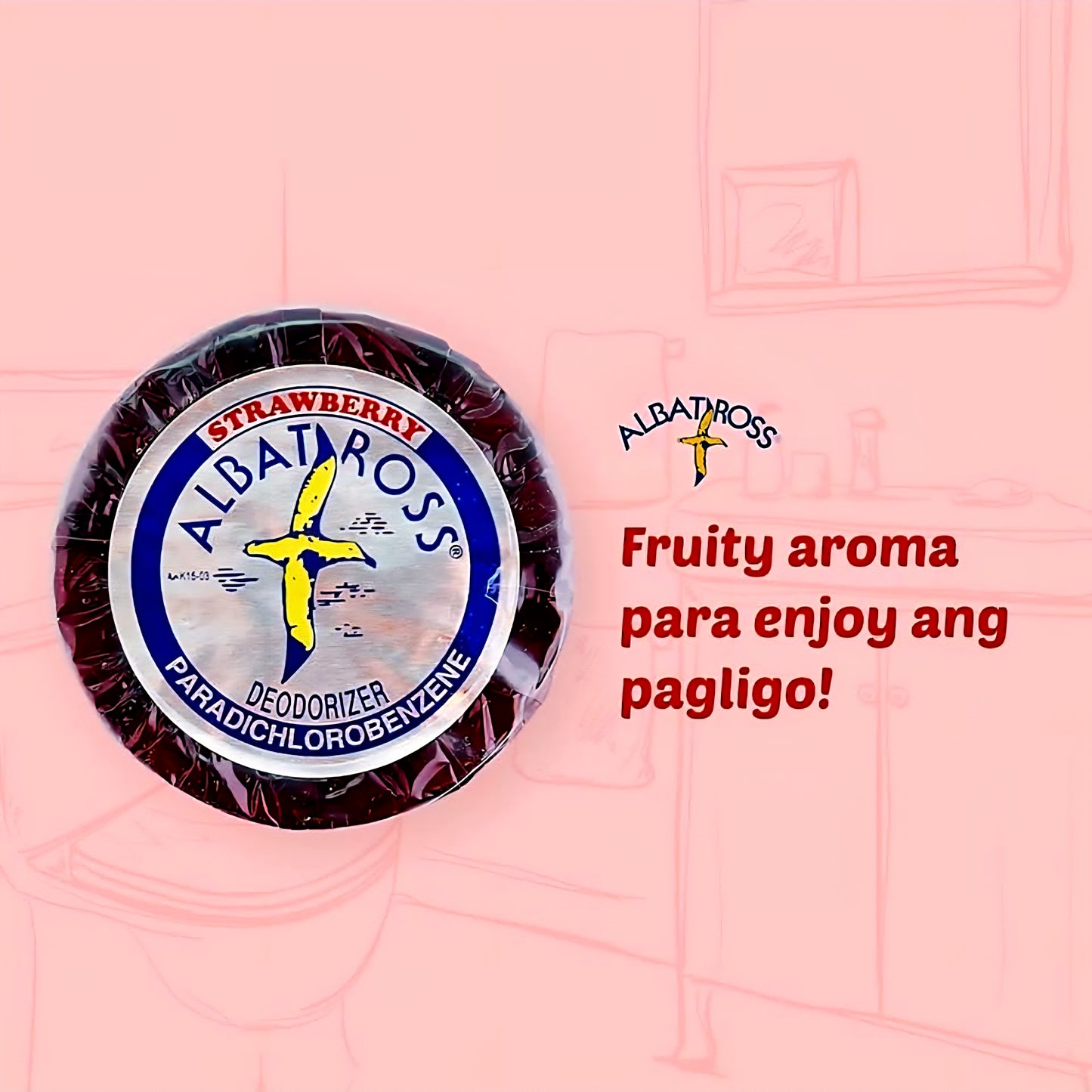 ALBATROSS Bathroom Deodorizer STRAWBERRY 100g (REFILL ONLY)