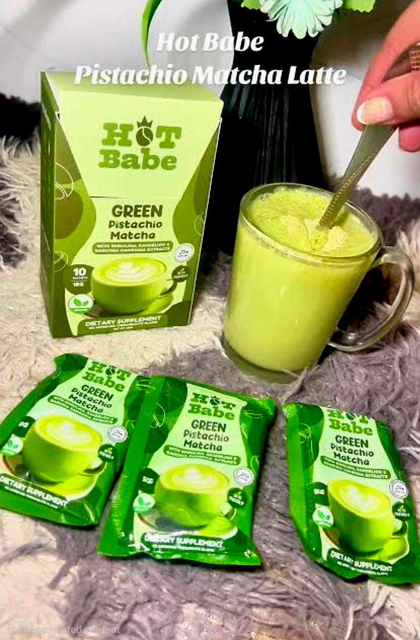 Hot Babe by Kiray Celis GREEN PISTACHIO MATCHA LATTE 18g×10sachets (GREEN  SERIES)
