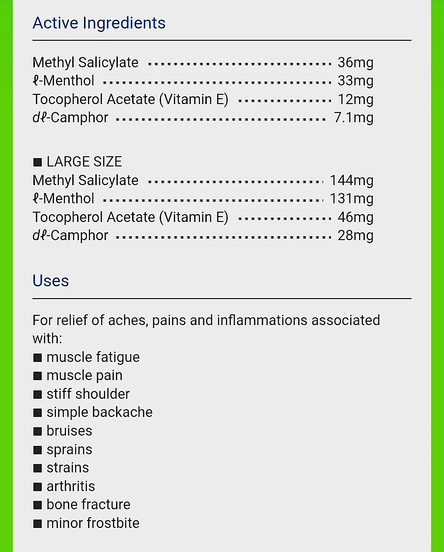 SALONPAS Topical  Patches 10patches