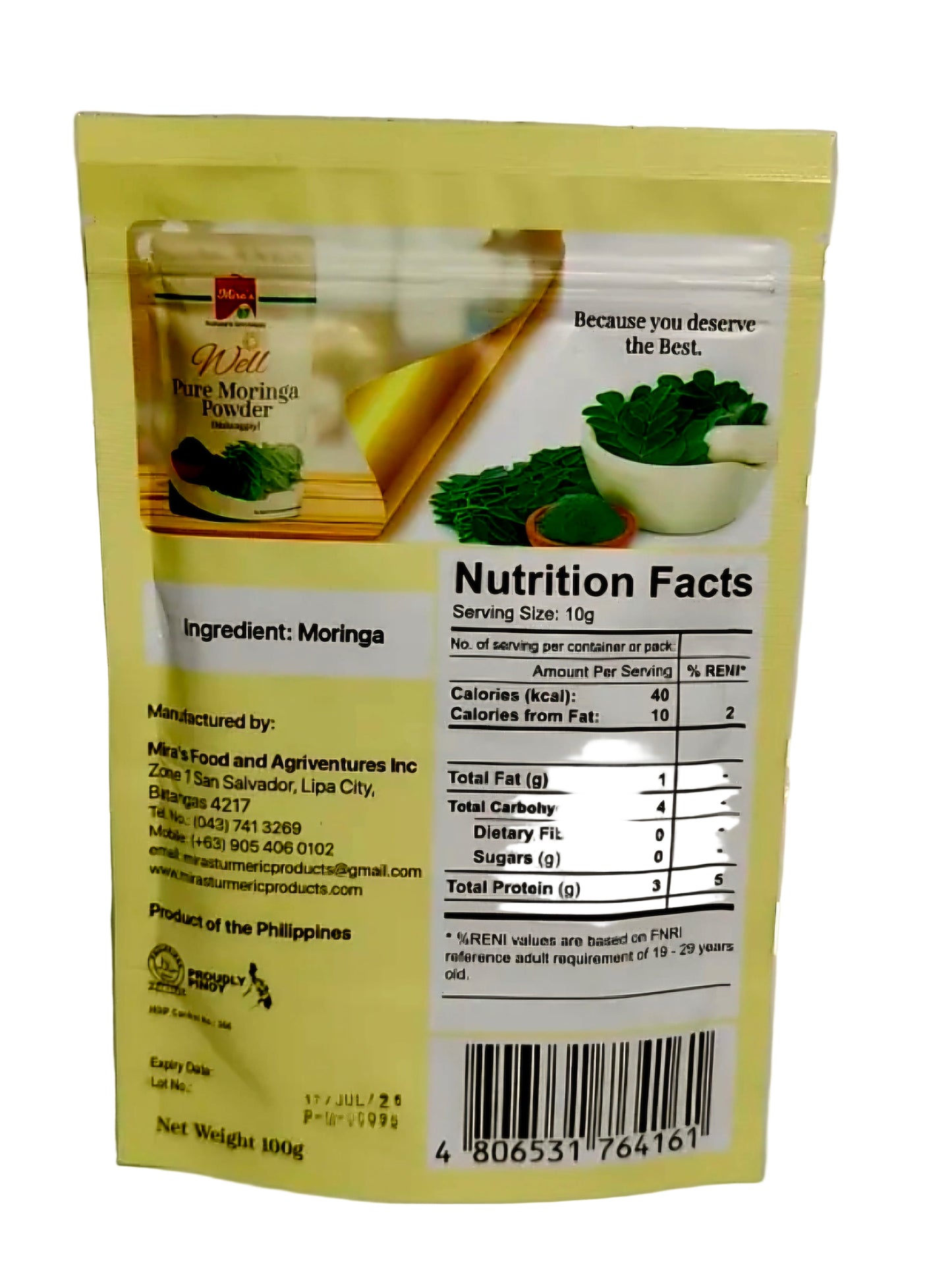Mira's Nature's Goodness PURE MORINGA POWDER (Malunggay) 100g