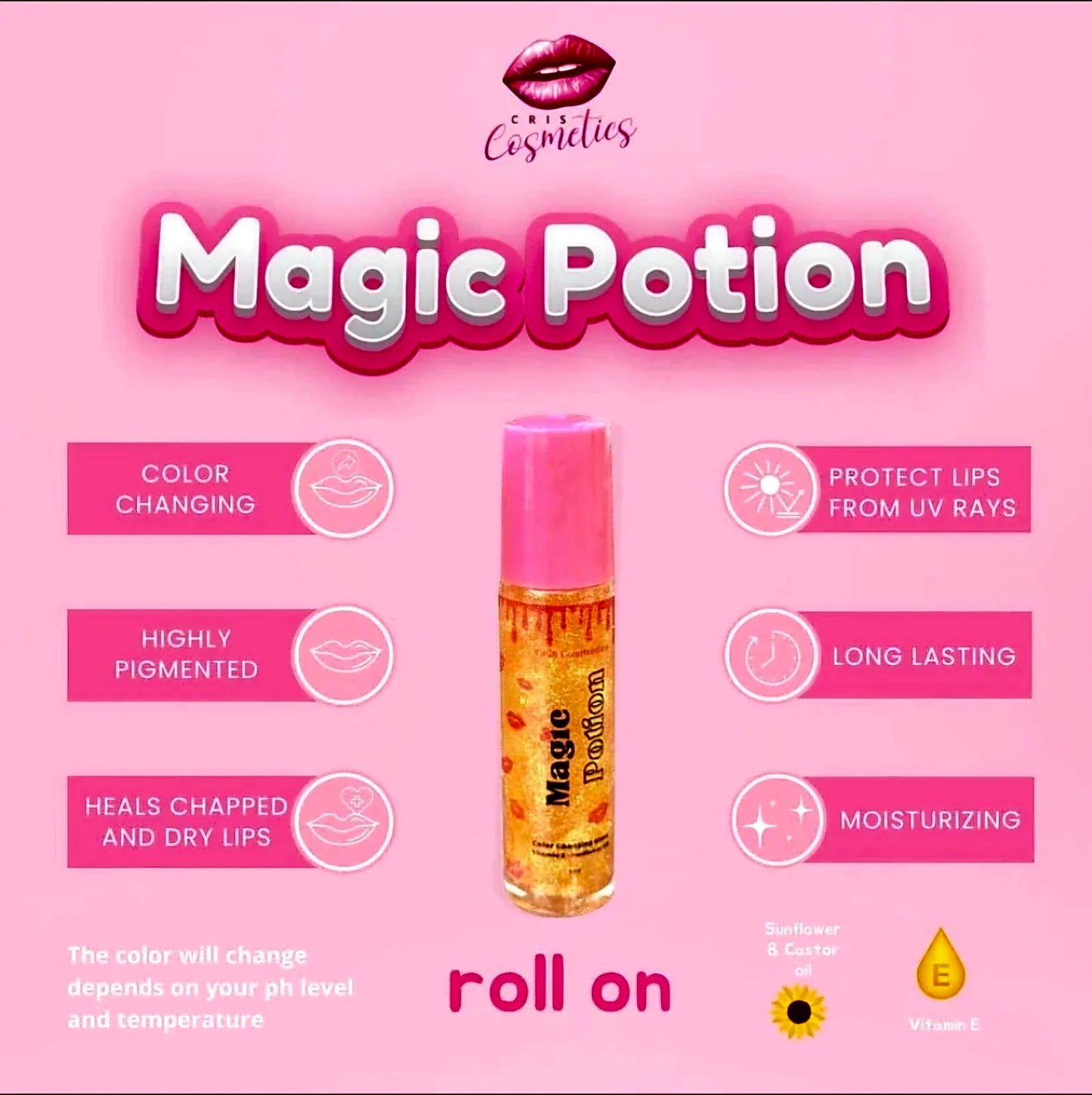 MAGIC POTION SERUM  24K Lip & Cheek Tint Roller by CC Glam & Beauty