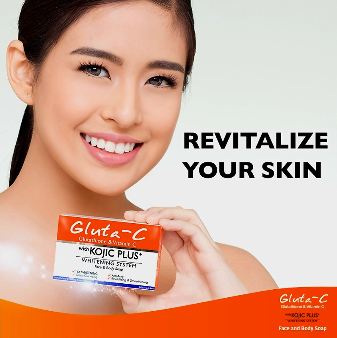 GLUTA-C Kojic Plus 4x Whitening FACE & BODY SOAP 60g
