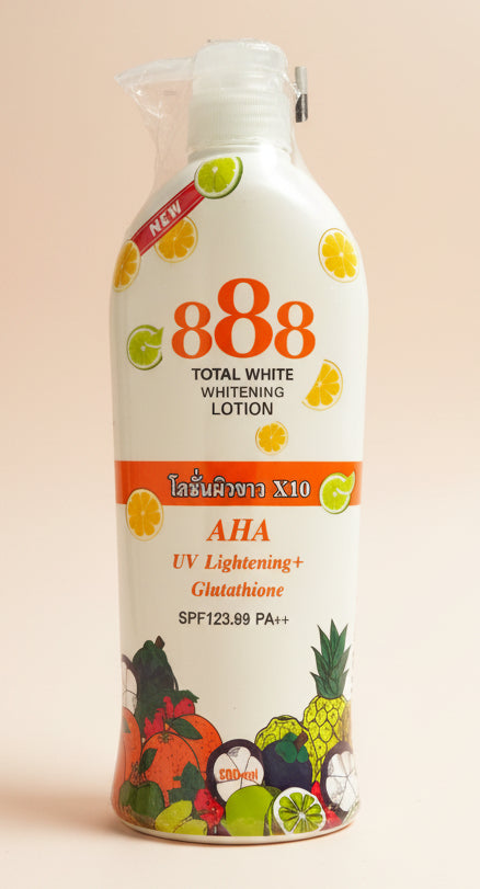 888 TOTAL WHITE WHITENING LOTION AHA-UV LIGHTENING+GLUTATHIONE 500ML