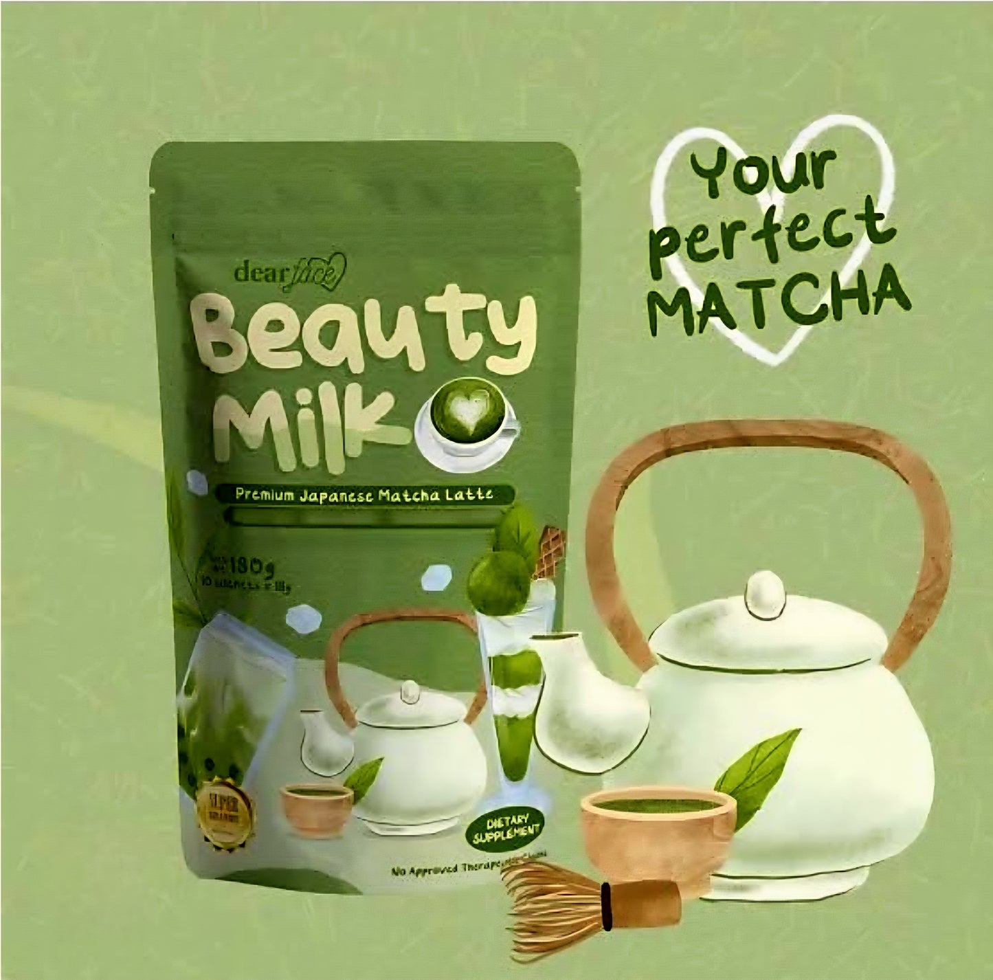 DF Premium Japanese MATCHA LATTE  18g×10sachets Gluta+Antioxidant Drink
