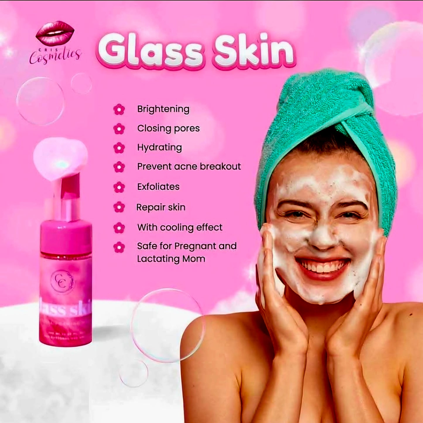 CC Glam & Beauty GLASS SKIN Facial Foaming Wash 100ml