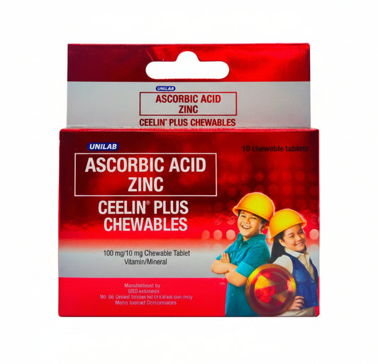 CEELIN PLUS Chewables Ascorbic Acid + Zinc 10-tablets Covenient Pack