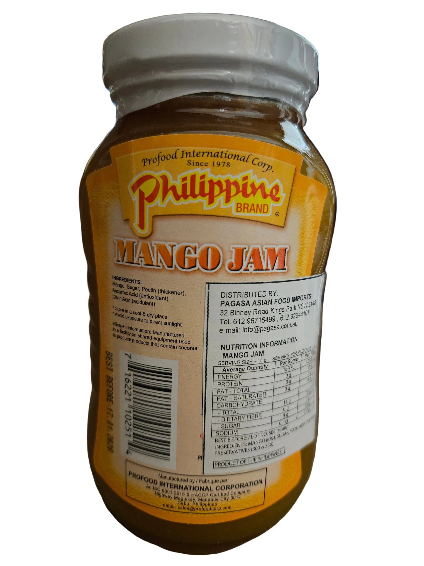 PHILIPPINE BRAND MANGO JAM 450g (17/01/28)