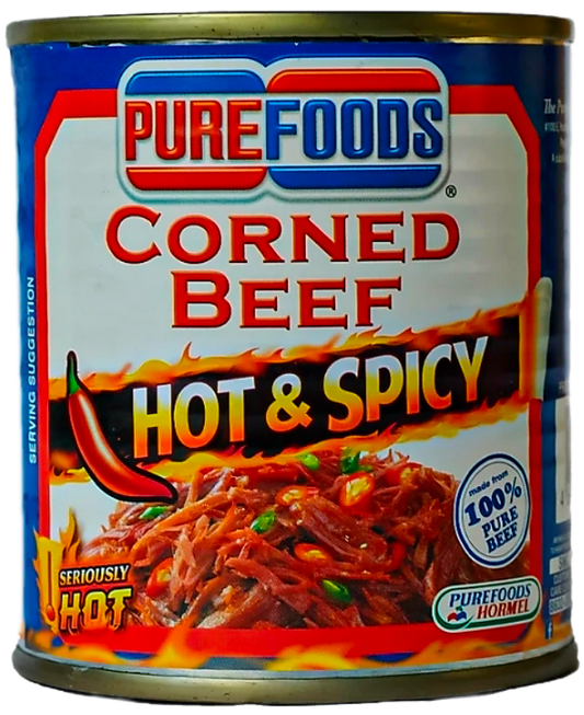 PUREFOODS CORNED BEEF HOT & SPICY 210G