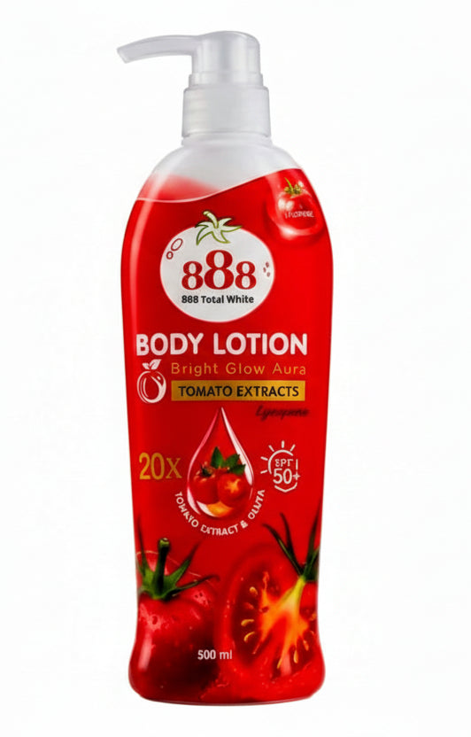 888 TOMATO BRIGHT GLOW AURA 20X WHITENING BODY LOTION 500ML