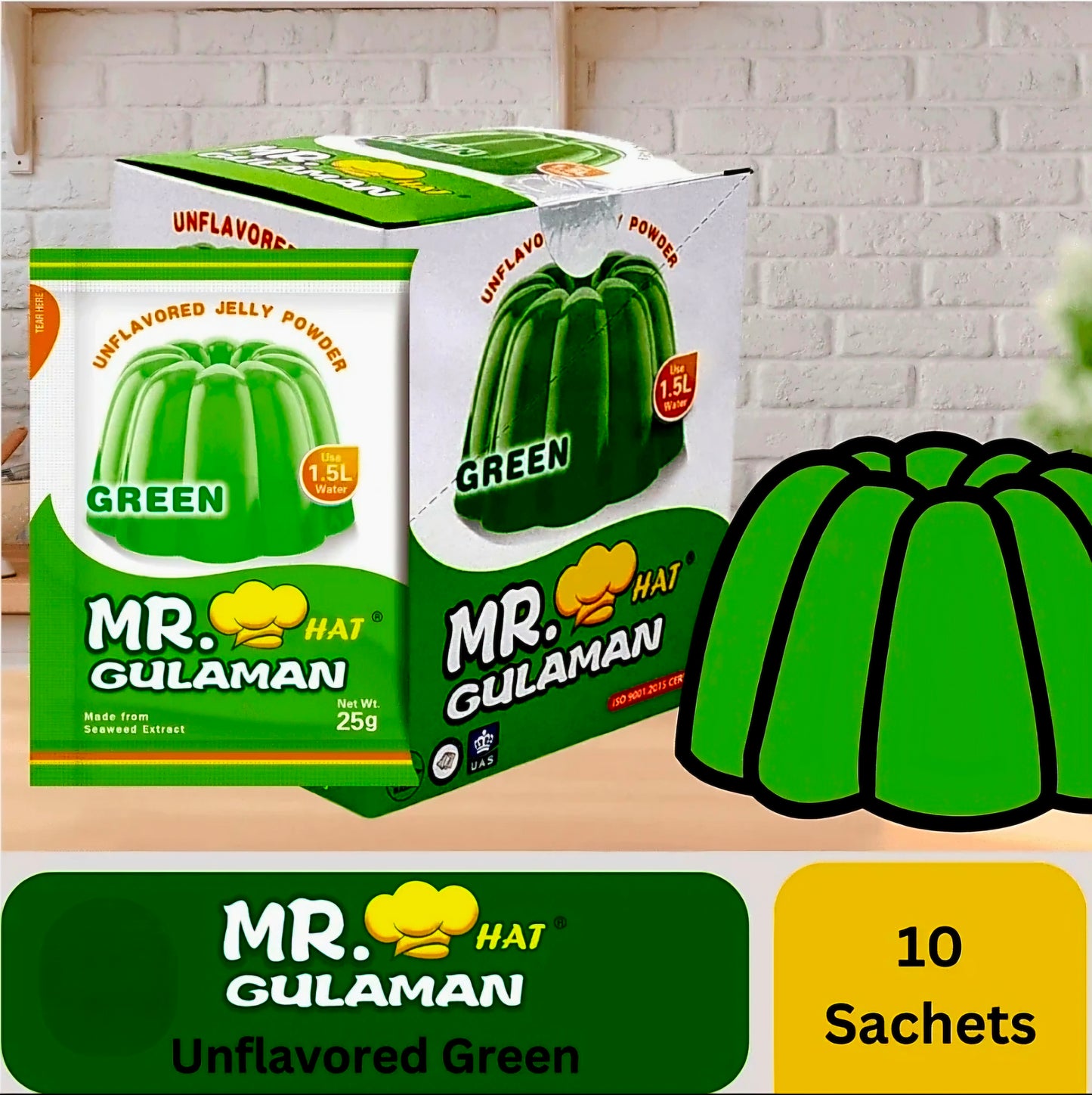 MR HAT UNFLAVORED GREEN GULAMAN 25G×10 BOX