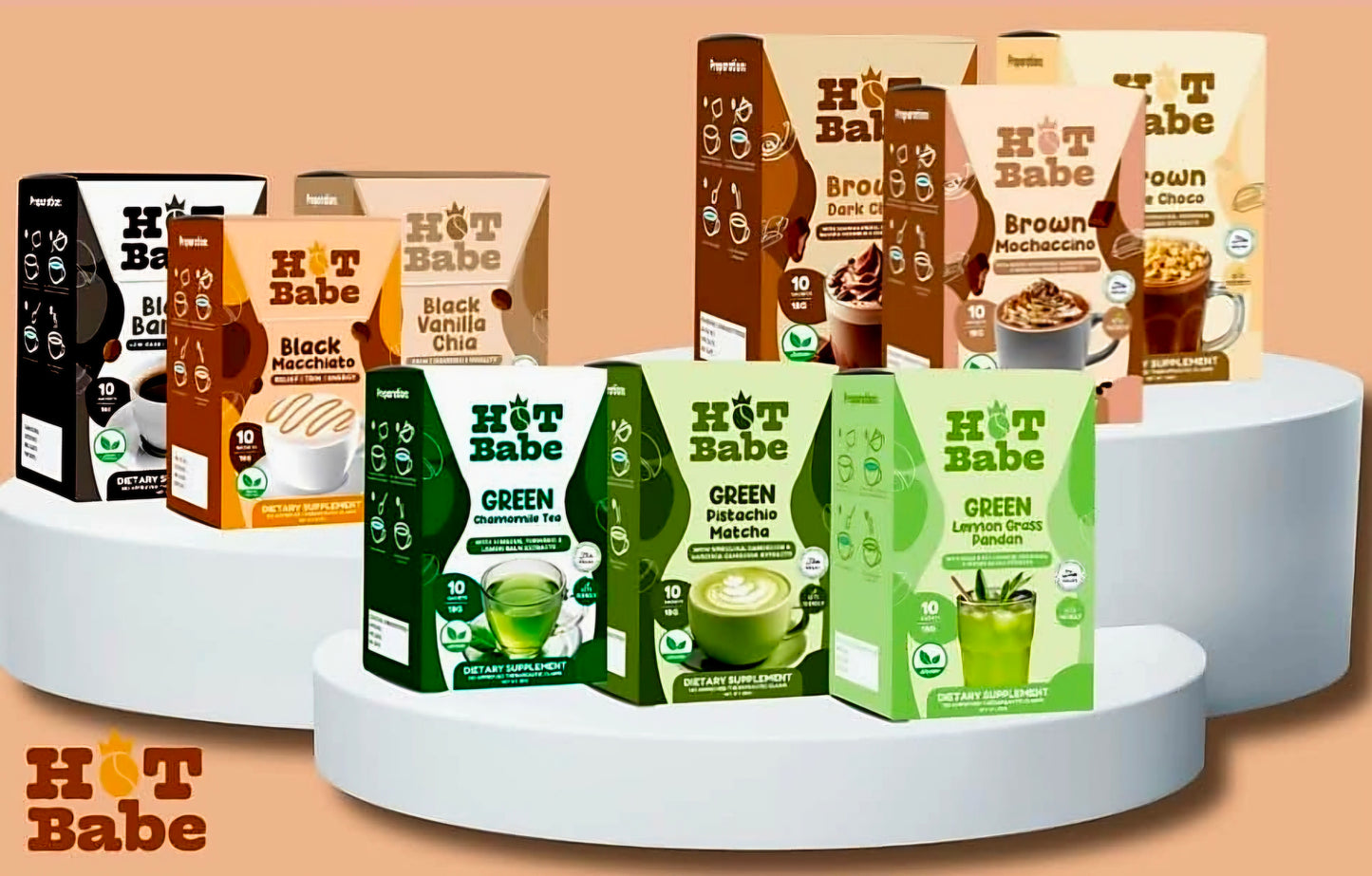 Hot Babe by Kiray Celis GREEN PISTACHIO MATCHA LATTE 18g×10sachets (GREEN  SERIES)