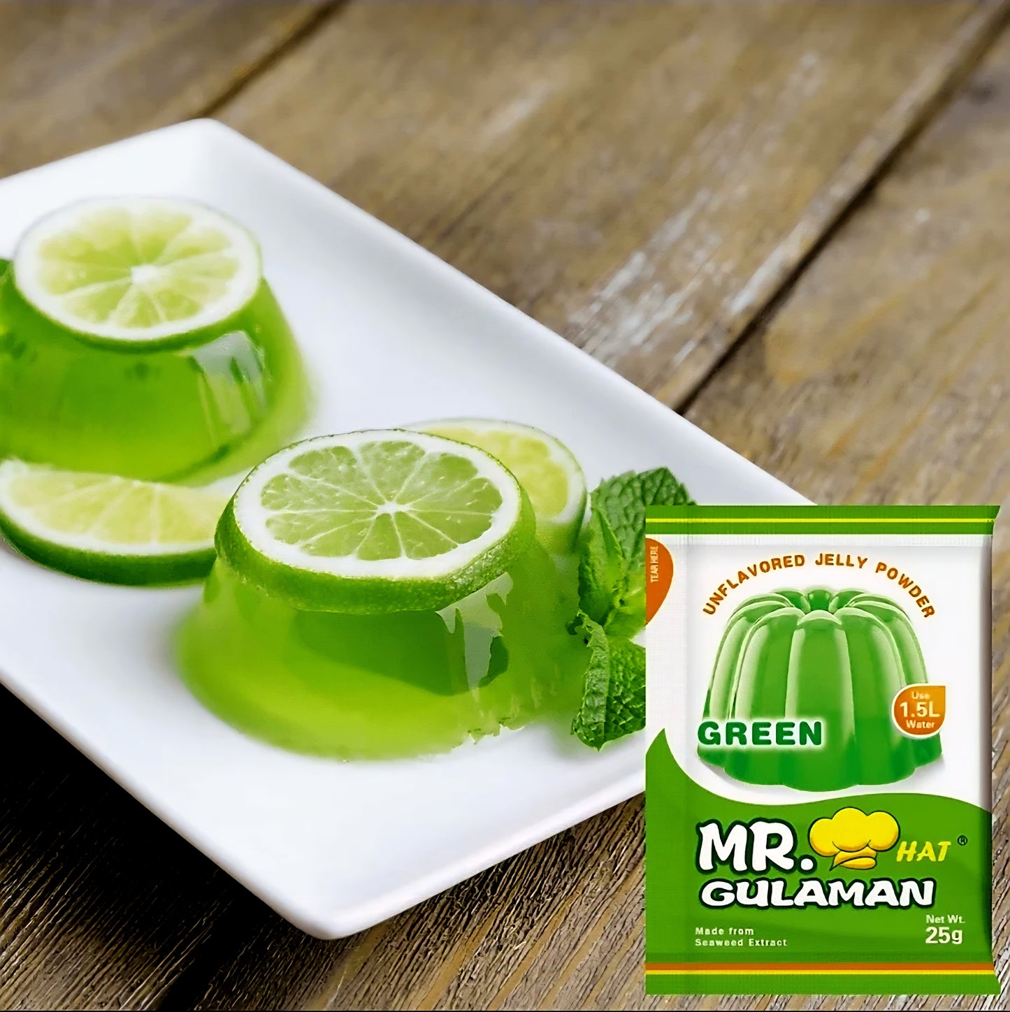 Mr. Hat UNFLAVORED GREEN GULAMAN 25g×10sachets (BOX)