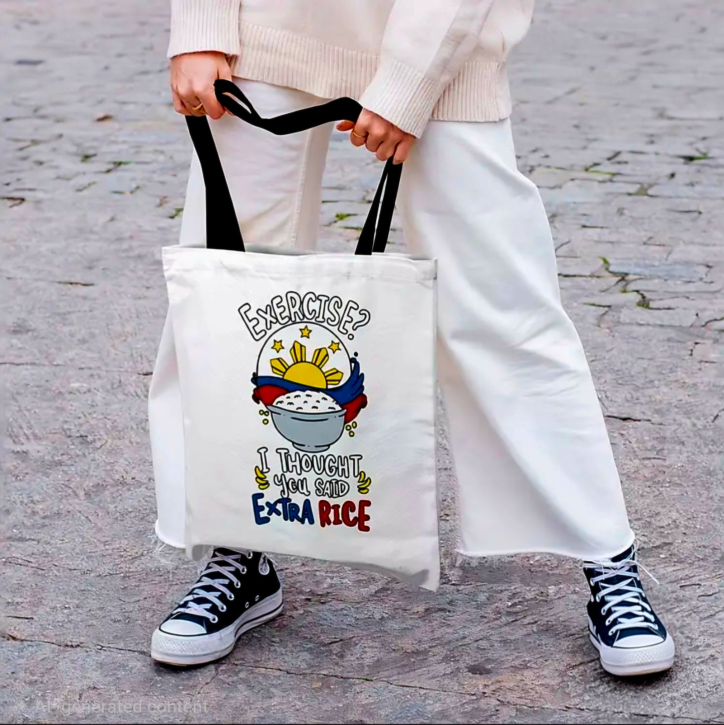 PHILIPPINES Canvas Tote Bag EXTRA RICE WHITE