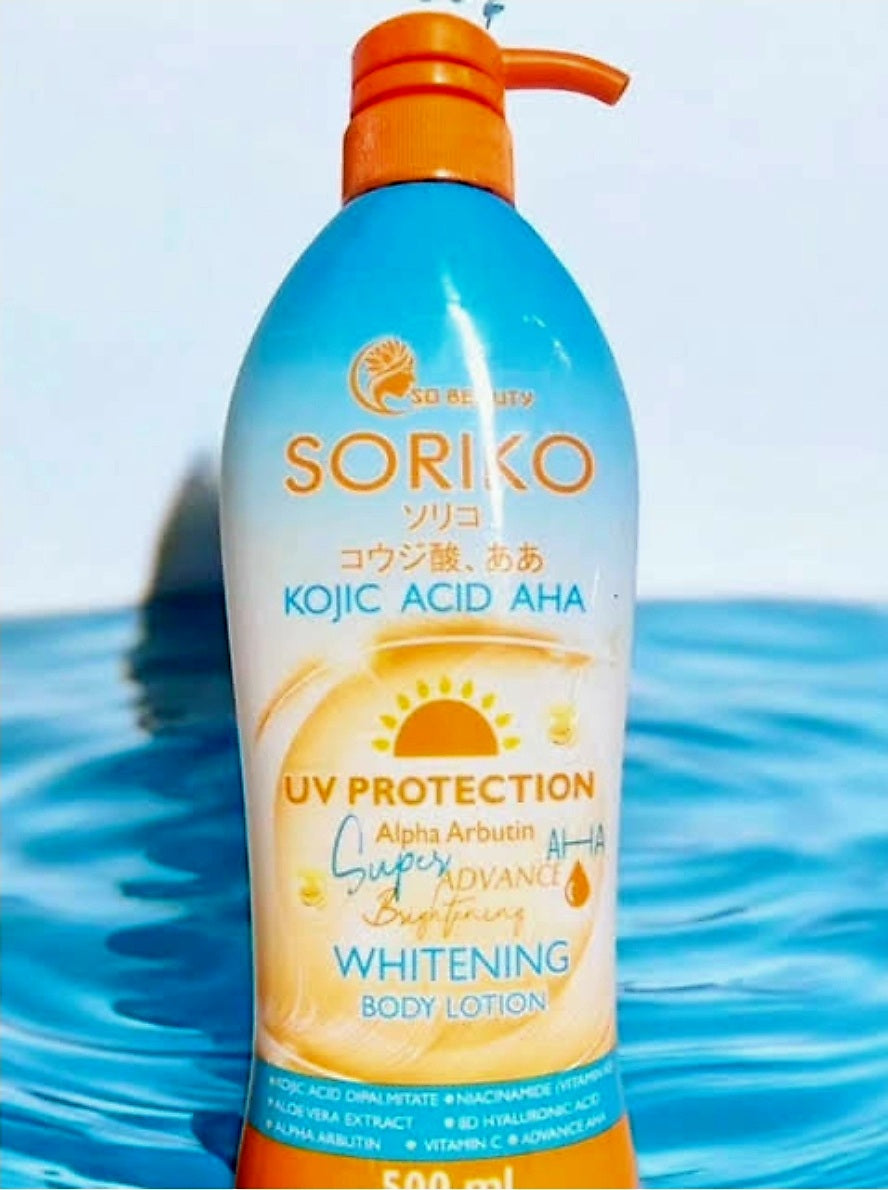 SORIKO Kojic Acid AHA Super Advance Brightening Lotion SPF50+ UV PROTECTION 500ml