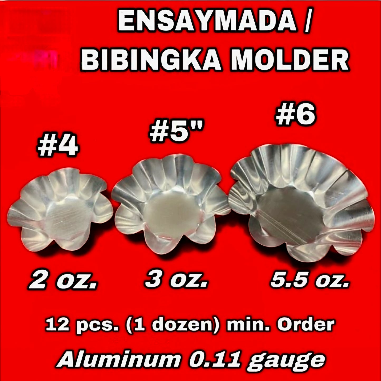 Heavy Duty Ensaymada / Bibingka Moulder (MEDIUM-#6) Per Piece