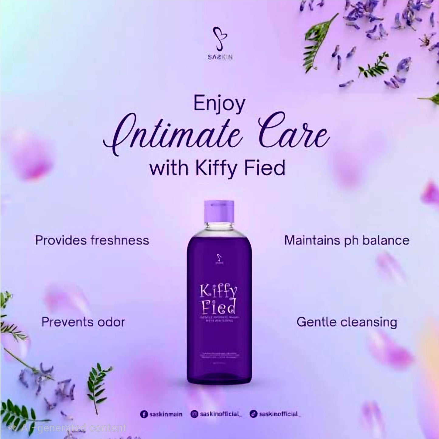 SASKIN Kiffy Fied Gentle Intimate Wash with Whitening 150ml