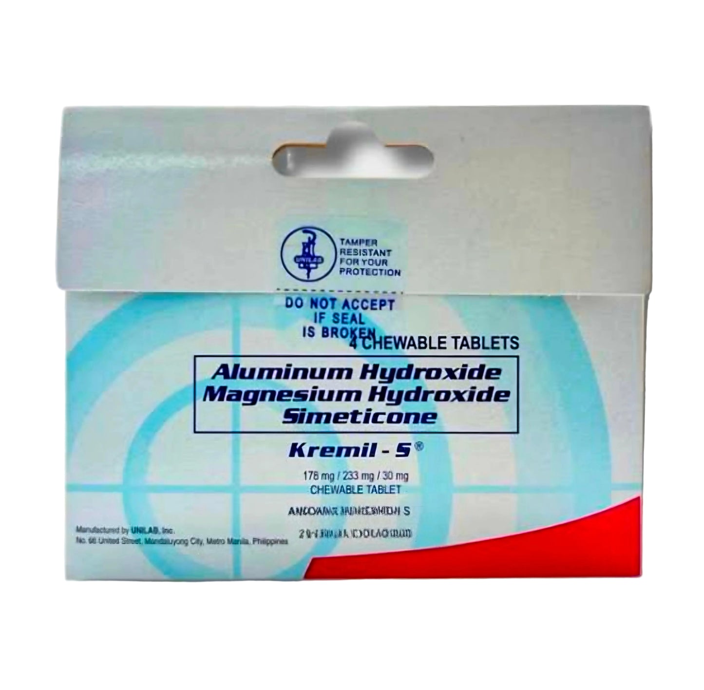 KREMIL-S Antacid Chewable Tablets (4-Tablet Travel Pack)