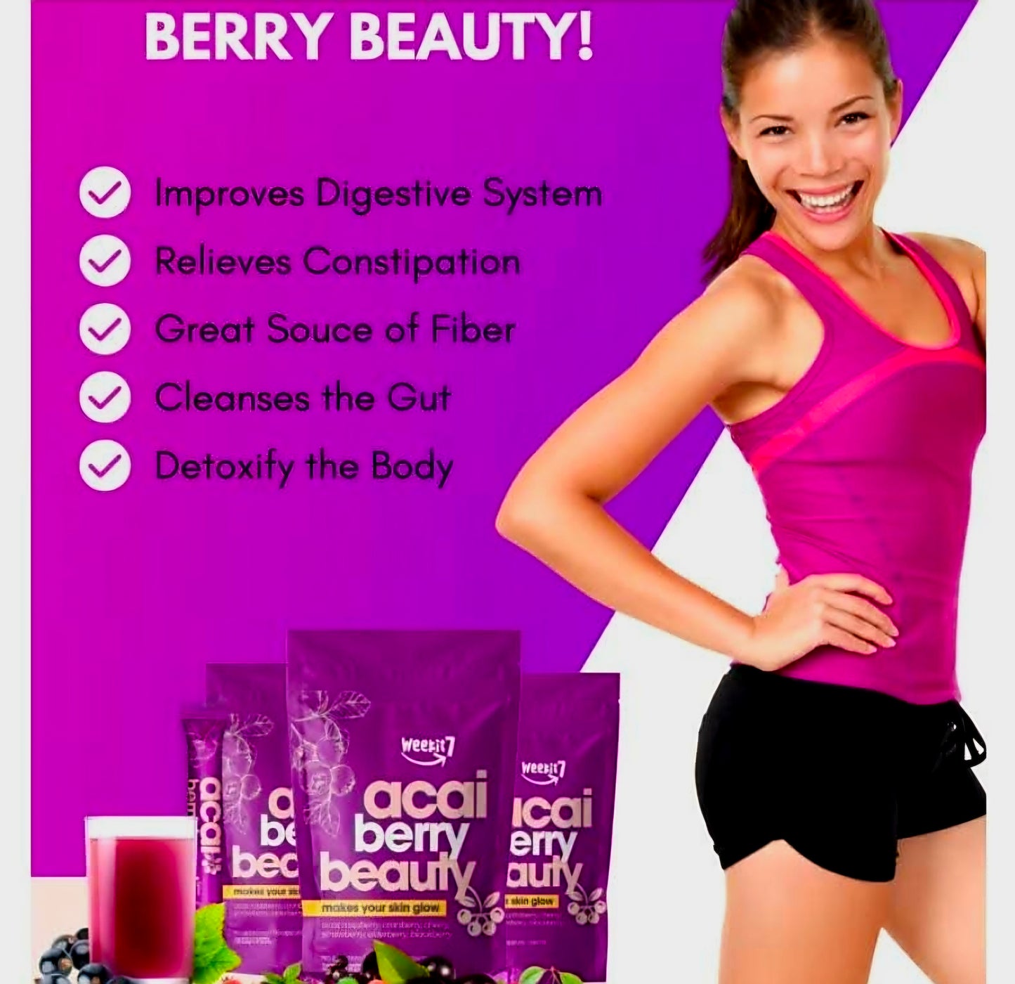 Weekit7 ACAI BERRY BEAUTY Juice 5g x 7-sachets