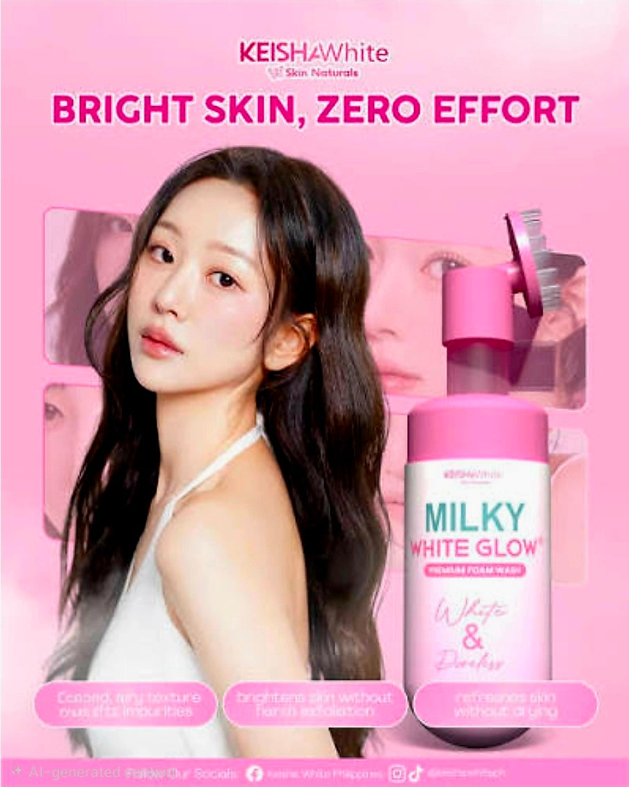 KeishaWhite MILKY WHITE GLOW Premium Foam Wash WHITE & PORELESS 100ml