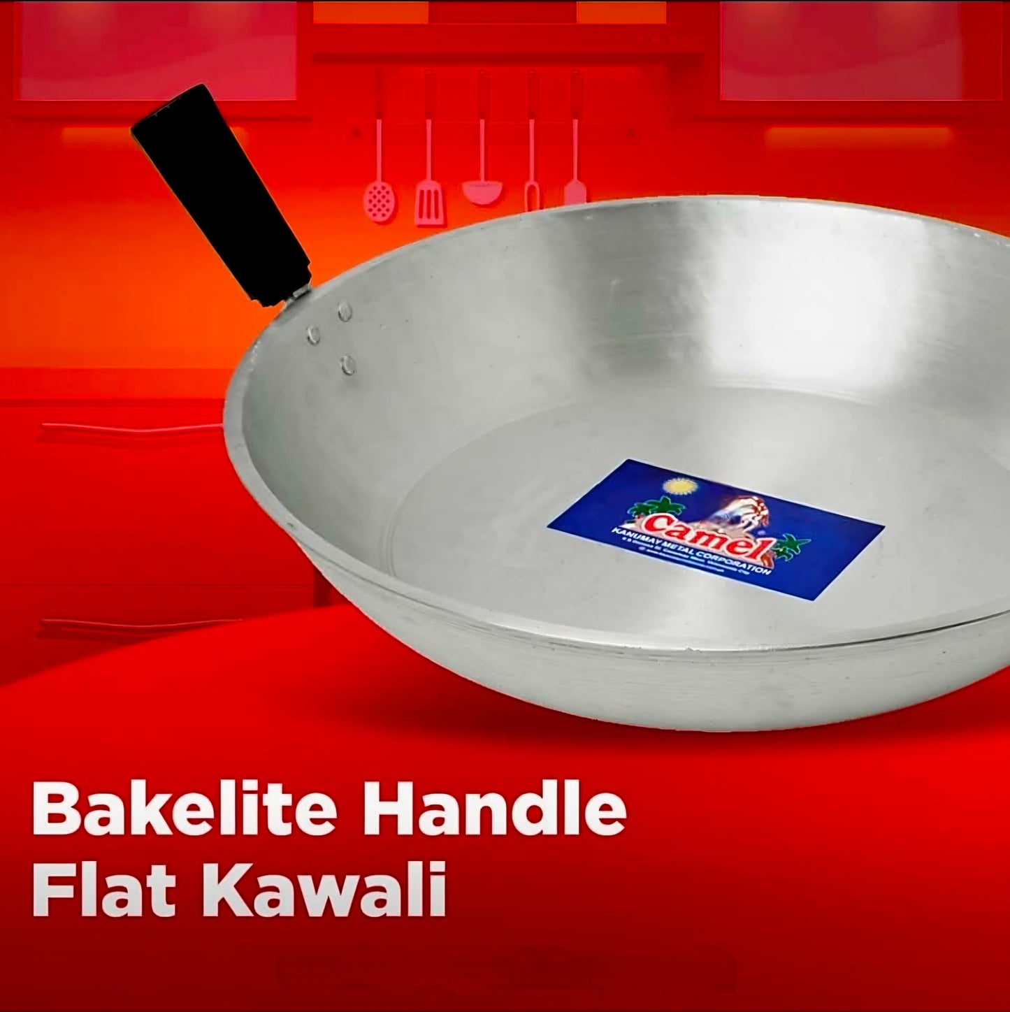 CAMEL BRAND Singe-handle FLAT KAWALI with Cover NO.5 (Small)