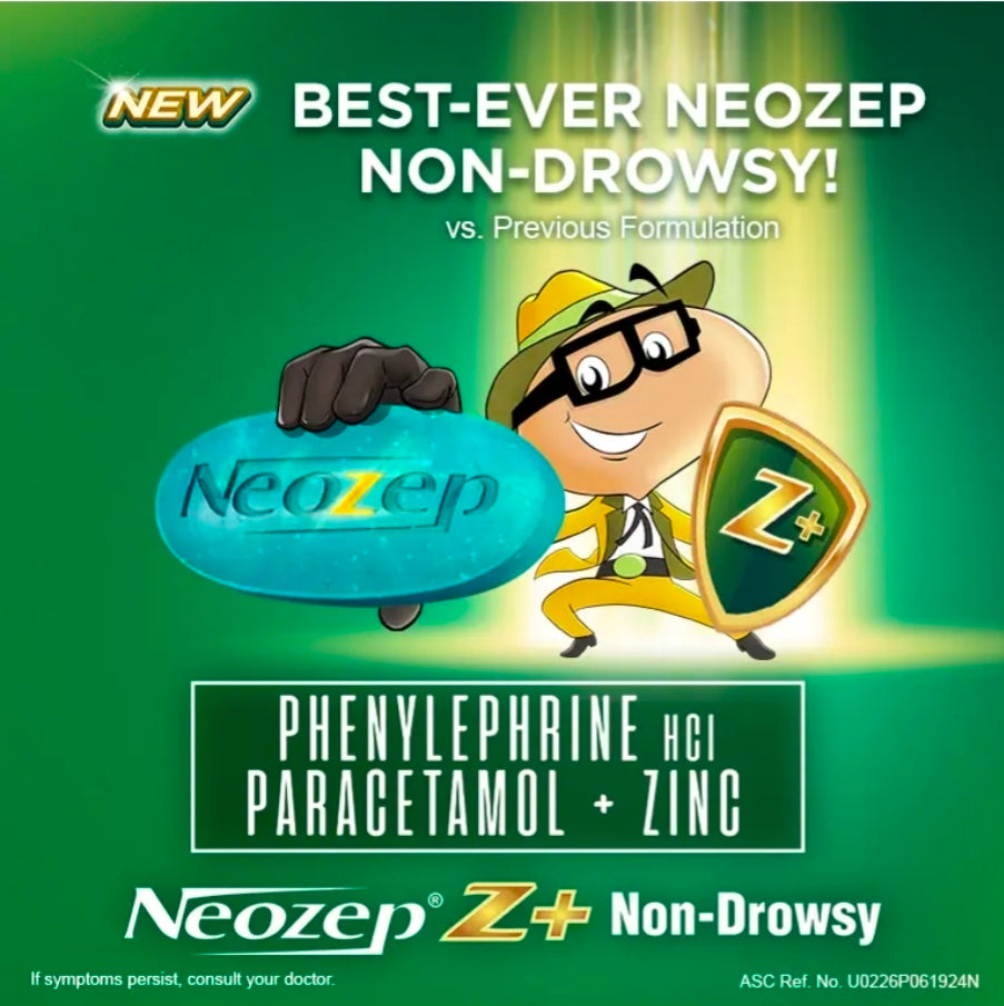 NEOZEP Z+ Forte 10-Tablets (with ZINC) Covenient Travel Pack