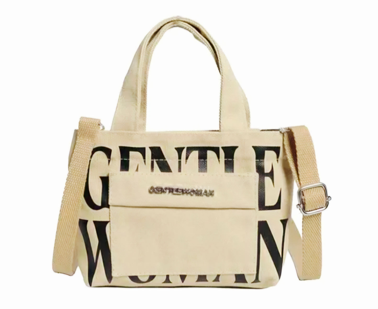 GENTLE WOMEN Sling Tote Bag with Front Pocket BIEGE