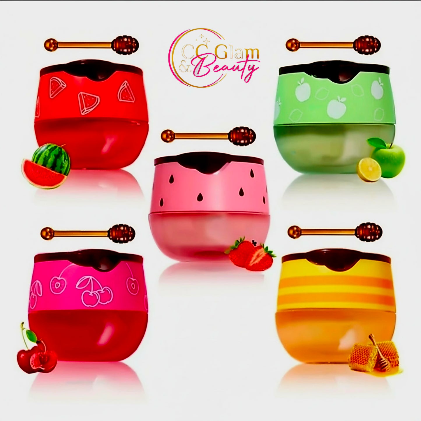 CC Glam & Beauty Propolis LIP MASK in HONEYPOT with Hygienic Lip Applicator 7g (STRAWBERRY)