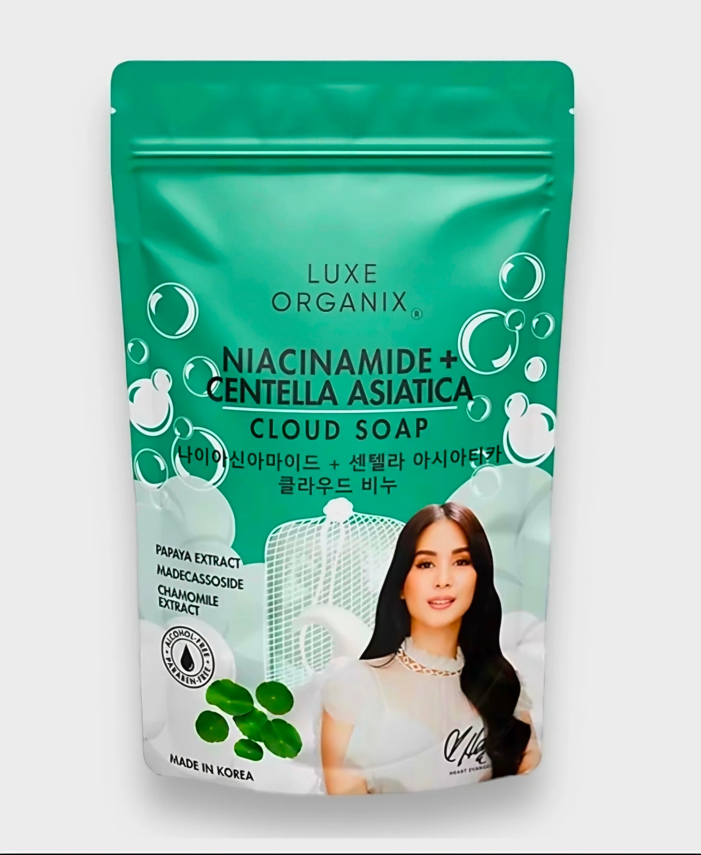 Luxe Organix NIACINAMIDE + CENTELLA ASIATICA  Cloud Soap (Foaming Net) 180g SINGLE PACK
