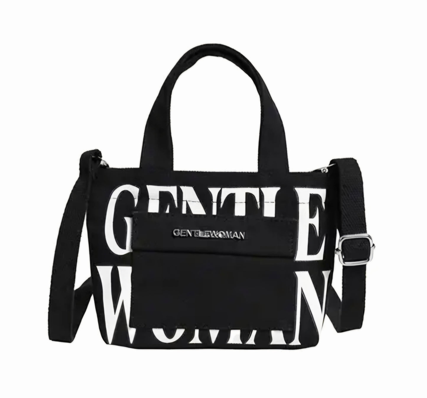 GENTLE WOMEN CUTE TINY Sling Tote Bag with Front Pocket BLACK