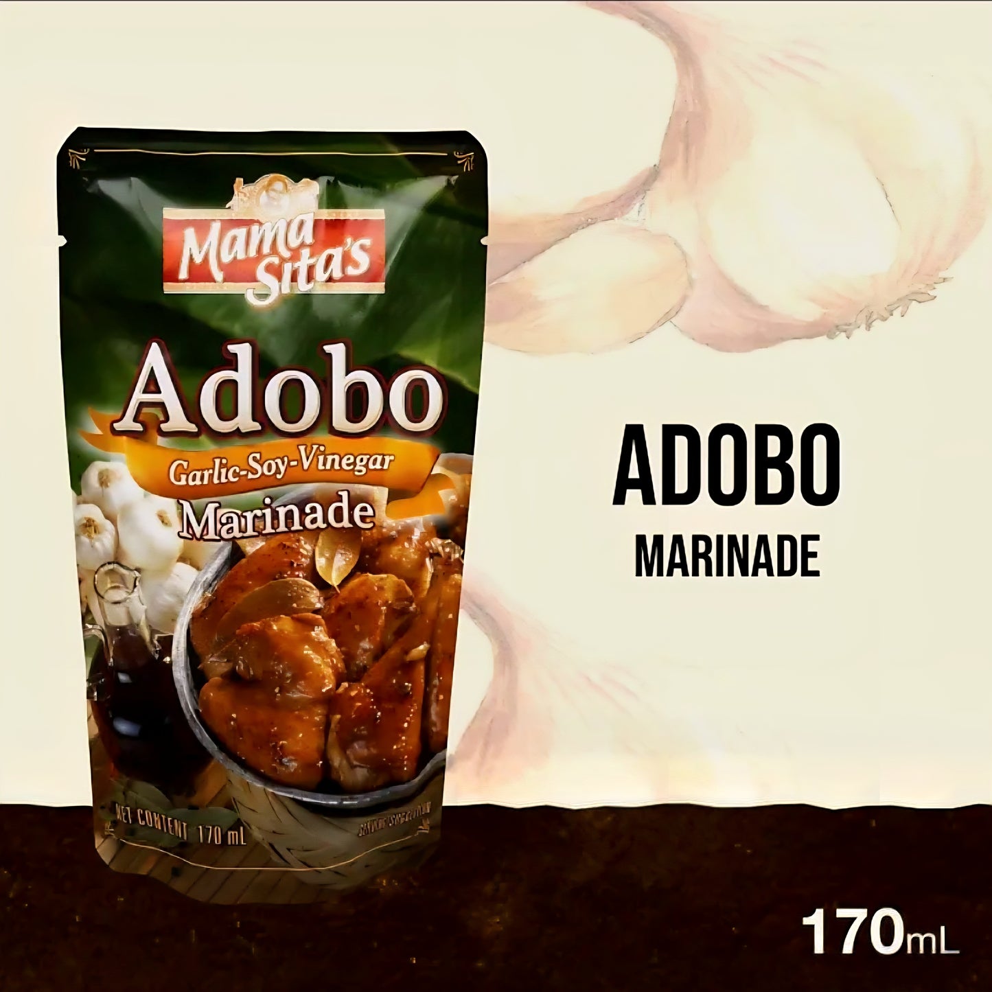 Mama Sita's ADOBO MARINADE (Garlic Soy Vinegar) 170ml DOY POUCH