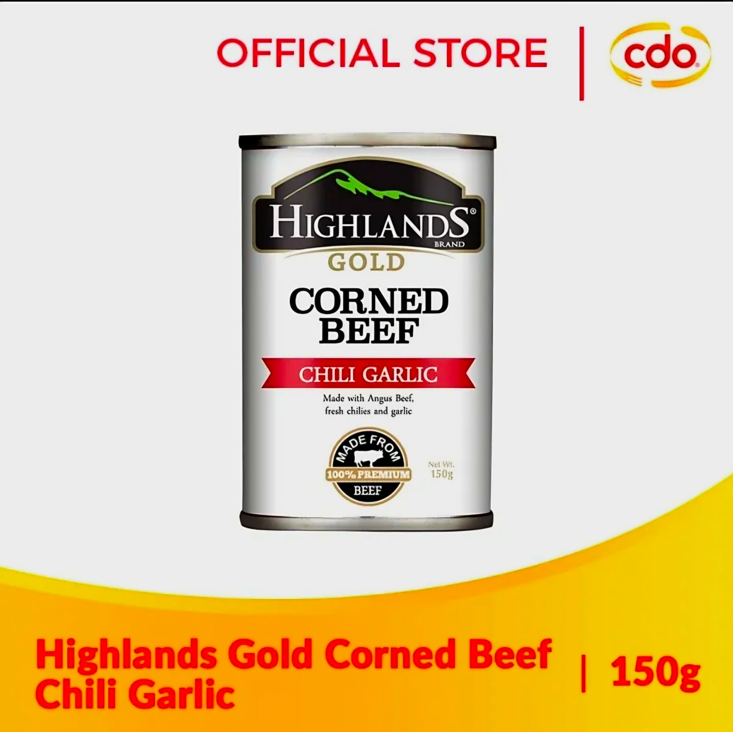 Highlands Gold CHILI GARLIC Corned Beef 150g