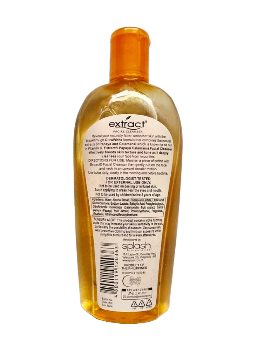 Extract 2-in-1 Papaya+Calamansi Whitening Facial Cleanser Toner 225ml